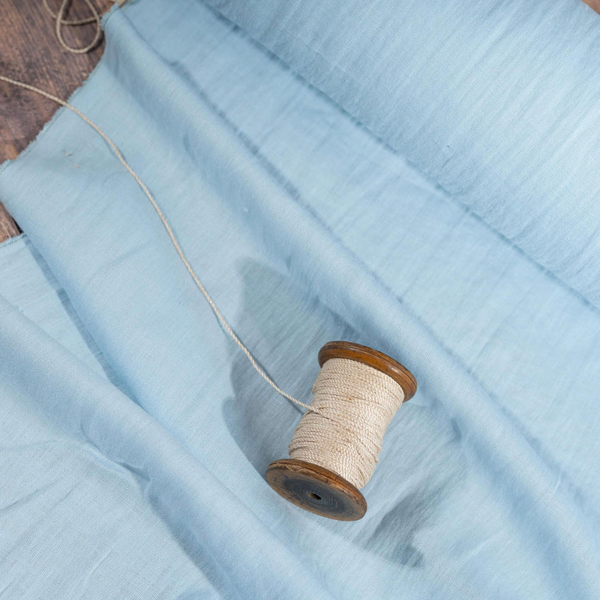 Pure Light Sky Blue Linen Fabric